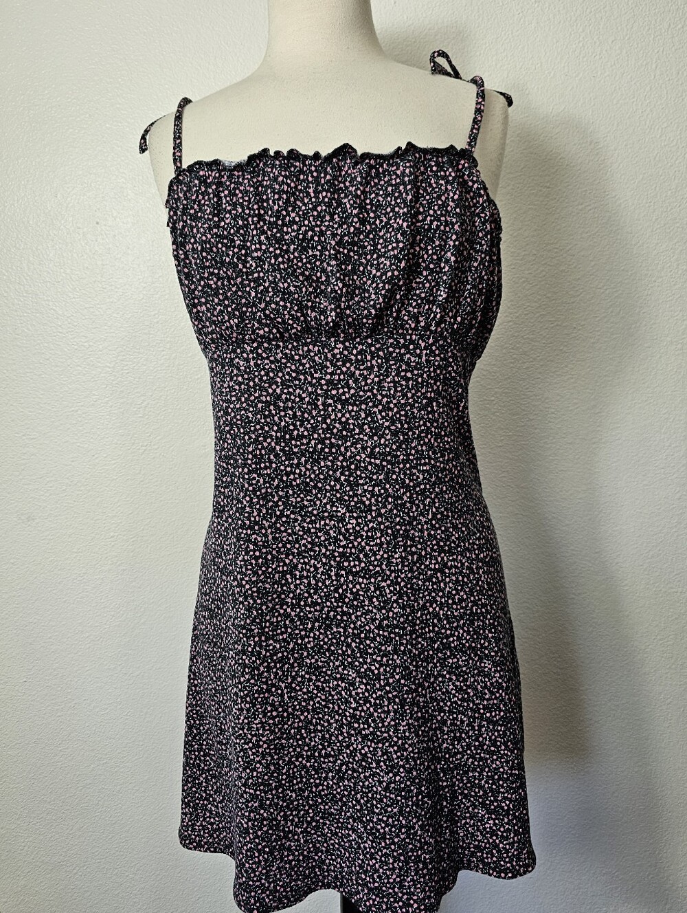 Divided Black Floral Dress